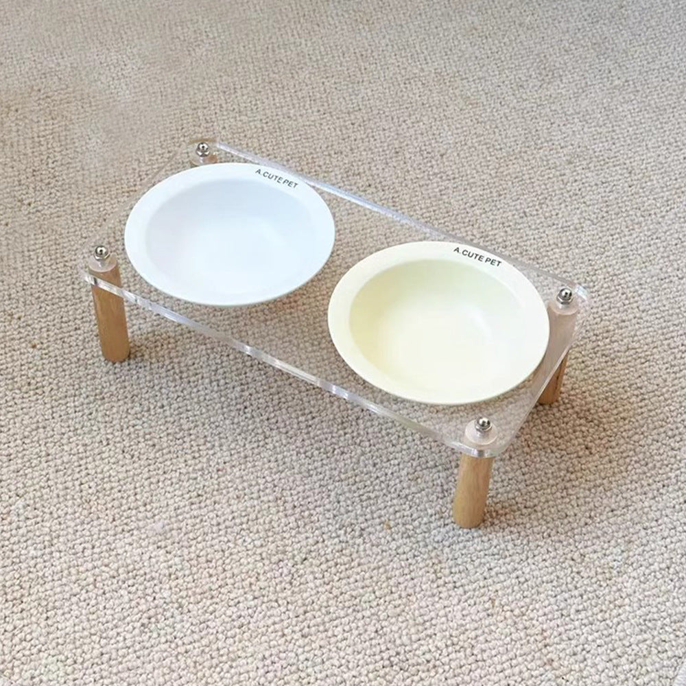 Anti-Tip Elevated Double Pet Bowl