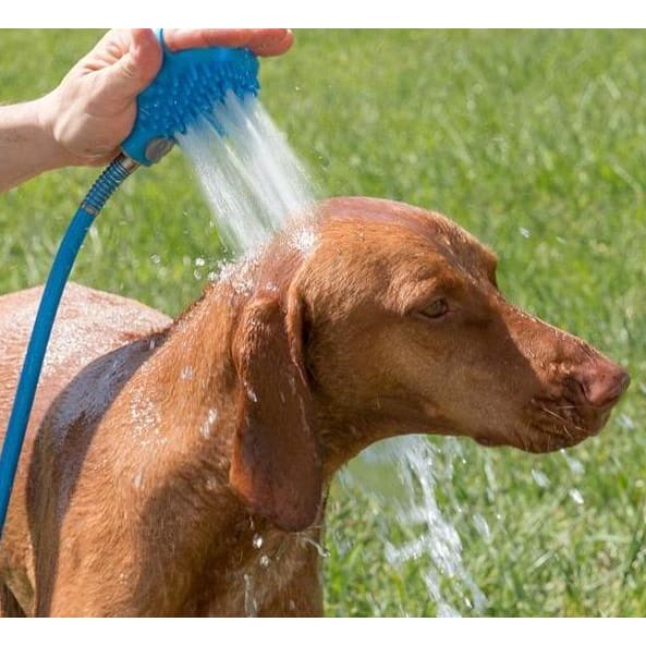 Pet Silicone Bathing Gloves with Handheld Massage Brush