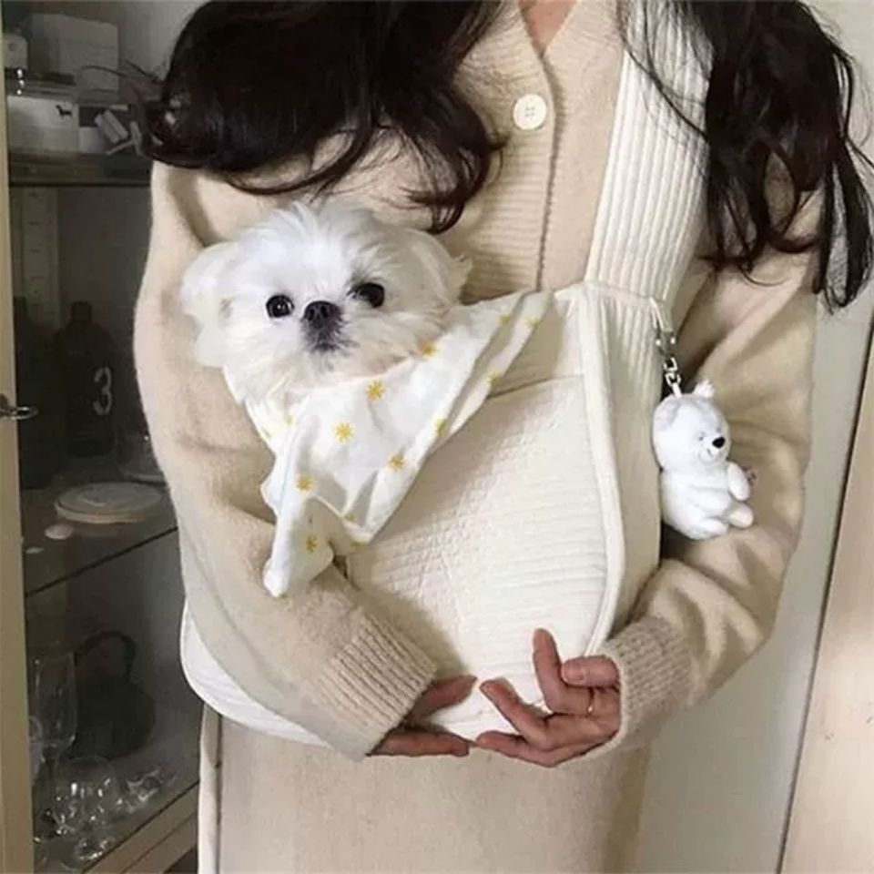 Handmade Canvas Pet Travel Shoulder Bag