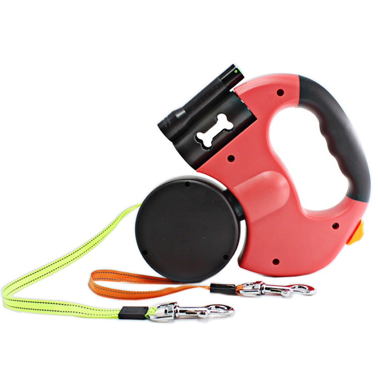 Dual-Head Retractable Pet Leash with Accessories