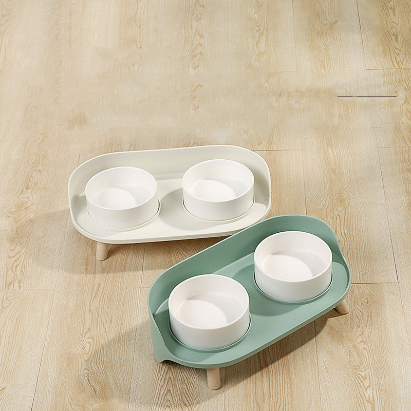 Double Ceramic Pet Feeding Bowl