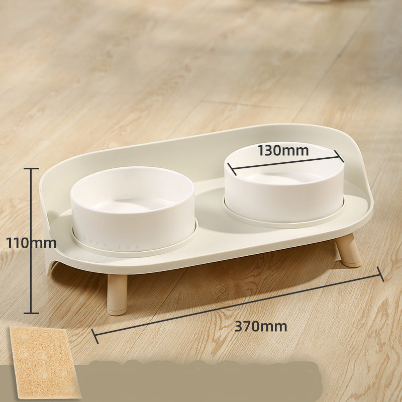 Double Ceramic Pet Feeding Bowl