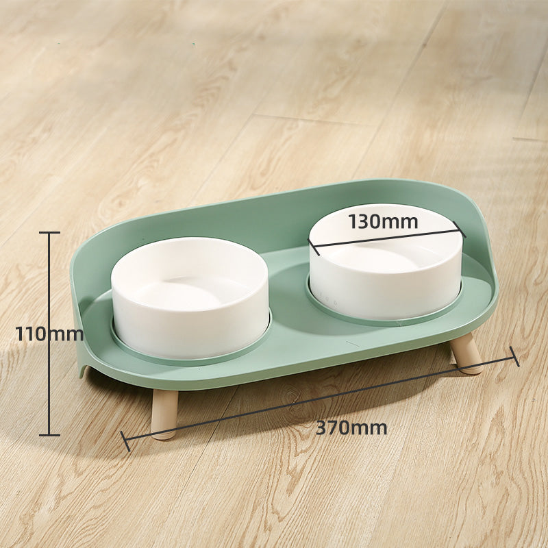 Double Ceramic Pet Feeding Bowl