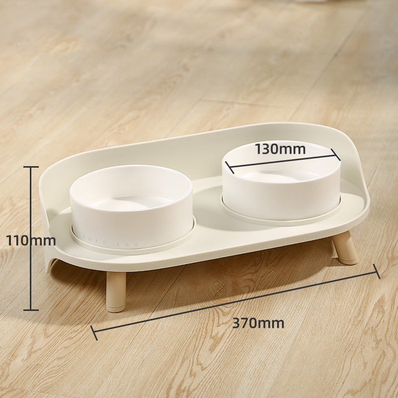 Double Ceramic Pet Feeding Bowl