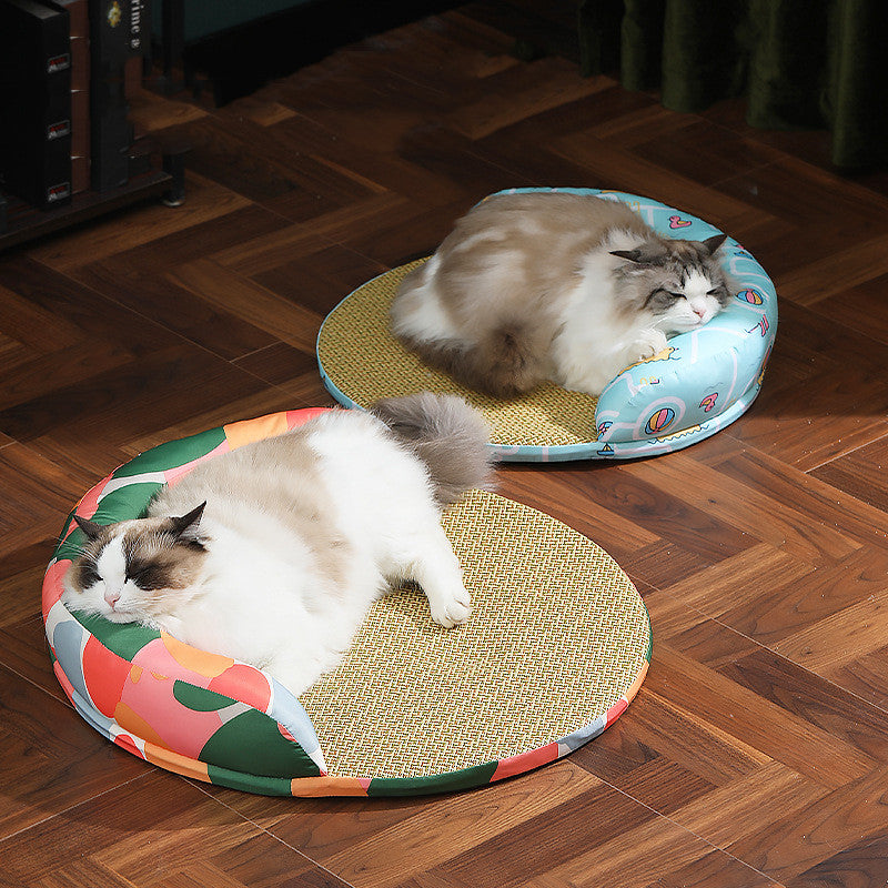 Summer Rattan Pet Sofa Bed with Pillow