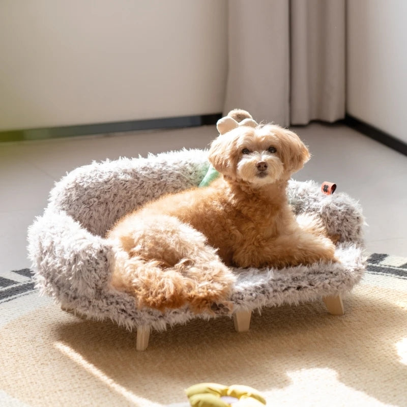 Luxury Wooden Pet Bed for Cats & Dogs