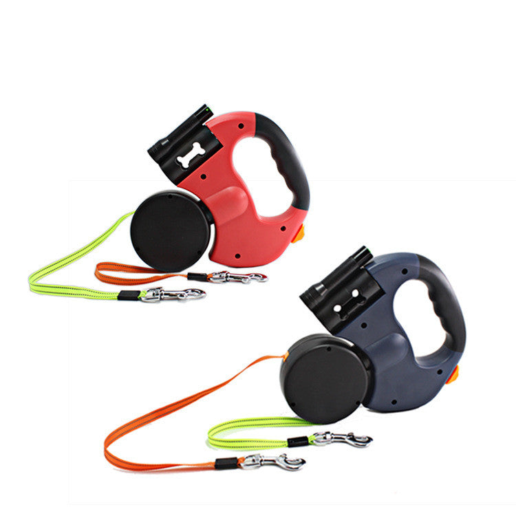 Dual-Head Retractable Pet Leash with Accessories