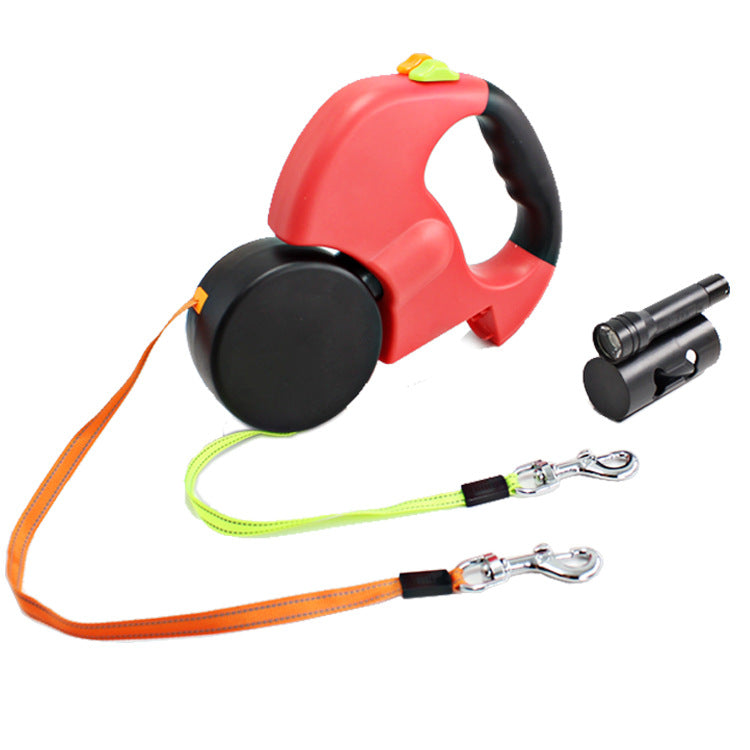 Dual-Head Retractable Pet Leash with Accessories
