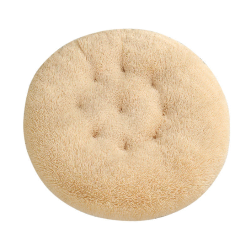 Round Plush Pet Bed for Cats & Dogs