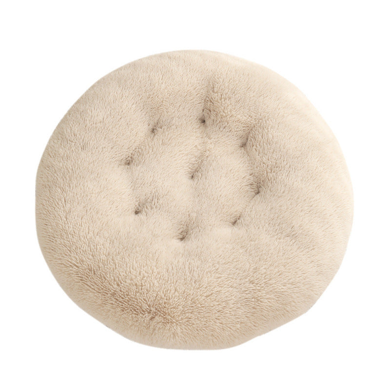 Round Plush Pet Bed for Cats & Dogs