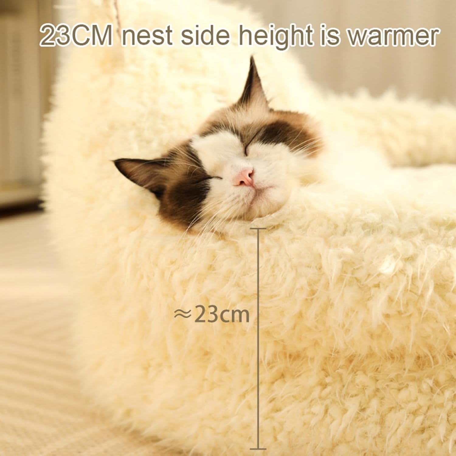 Alpaca Calming Pet Bed with Plush Pads