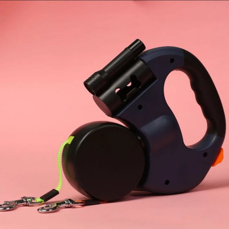 Dual-Head Retractable Pet Leash with Accessories
