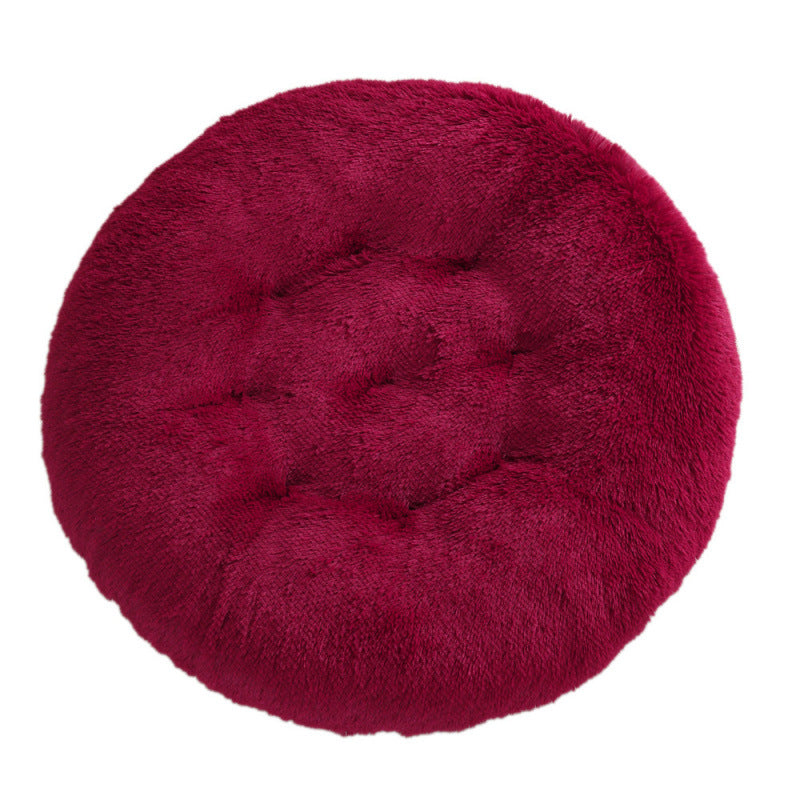 Round Plush Pet Bed for Cats & Dogs