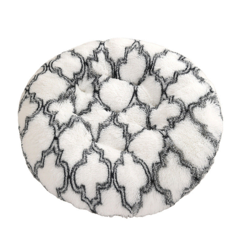 Round Plush Pet Bed for Cats & Dogs