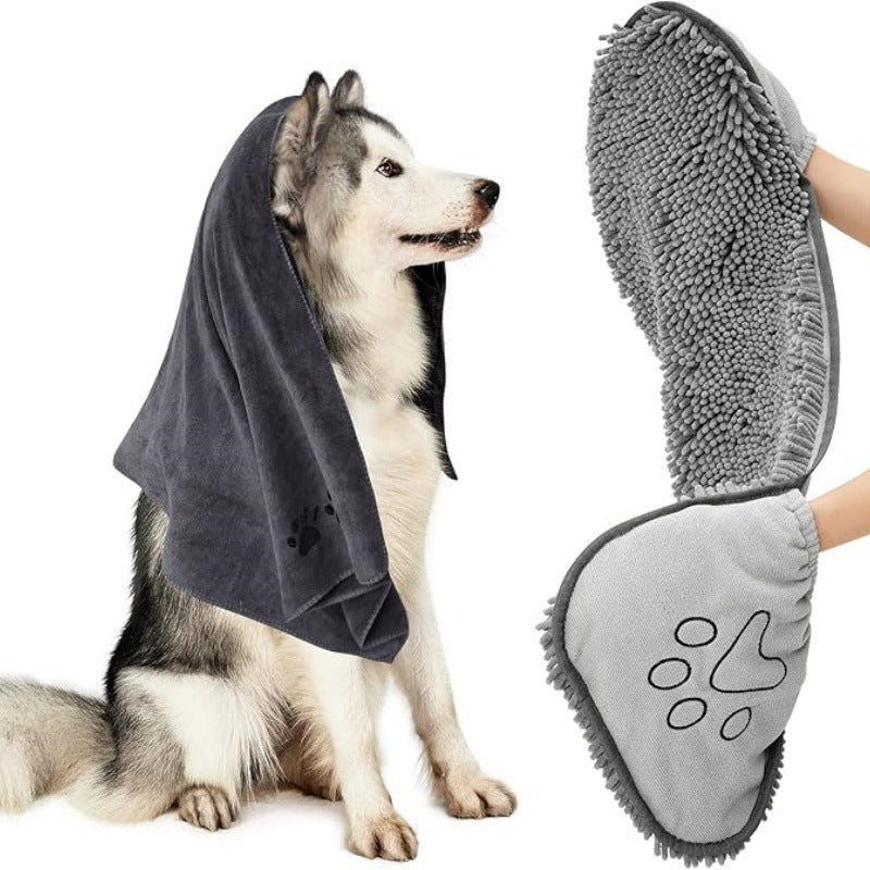 Quick-Absorb Pet Bath Towel for Cats & Dogs
