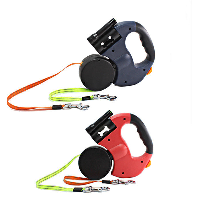 Dual-Head Retractable Pet Leash with Accessories