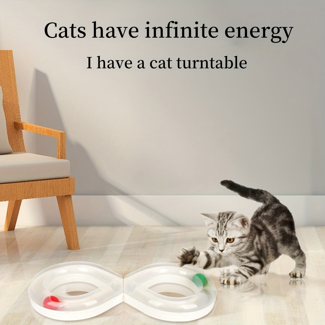Self-Spinning Cat Track Ball Toy