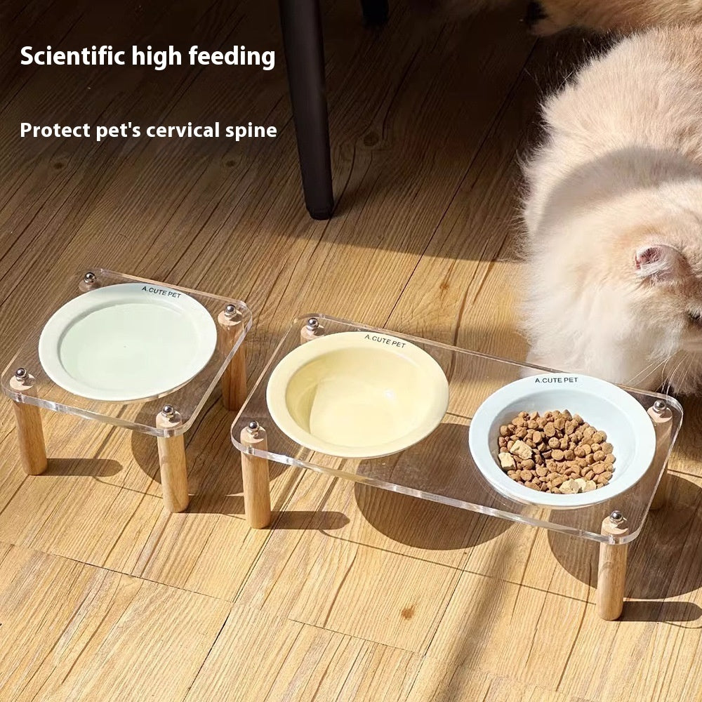 Anti-Tip Elevated Double Pet Bowl