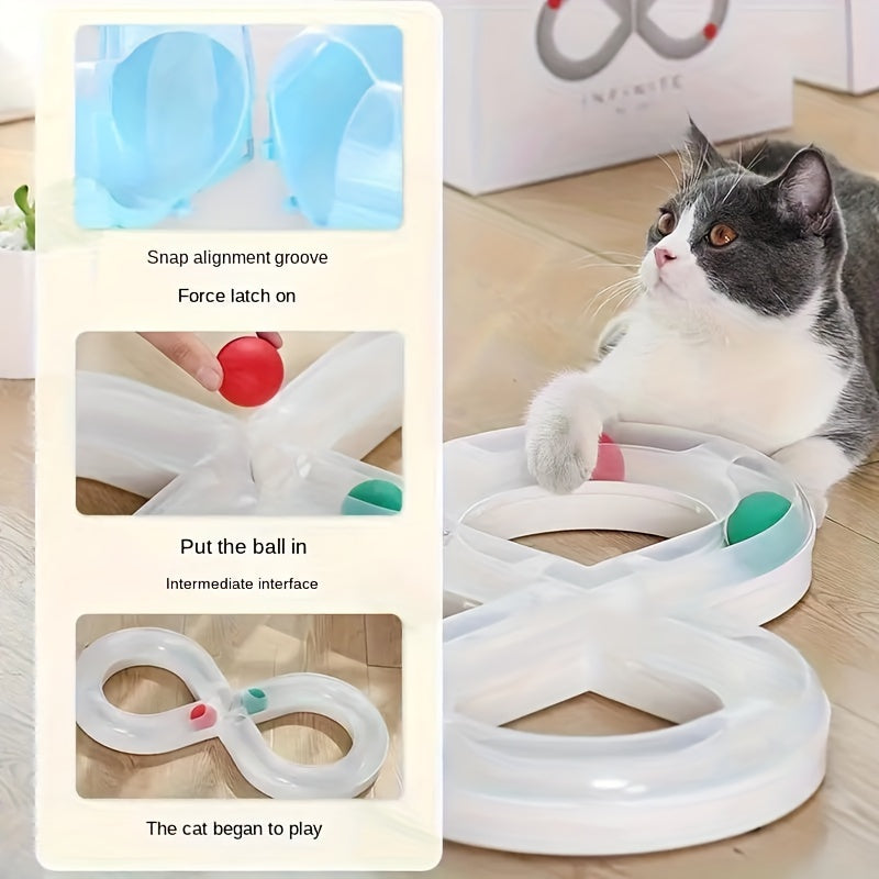 Self-Spinning Cat Track Ball Toy