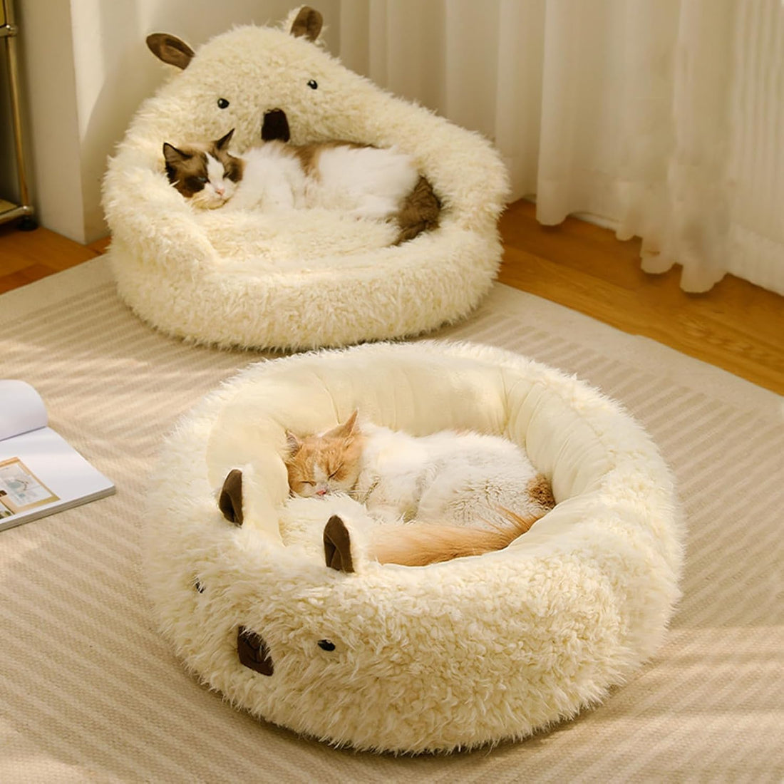 Alpaca Calming Pet Bed with Plush Pads