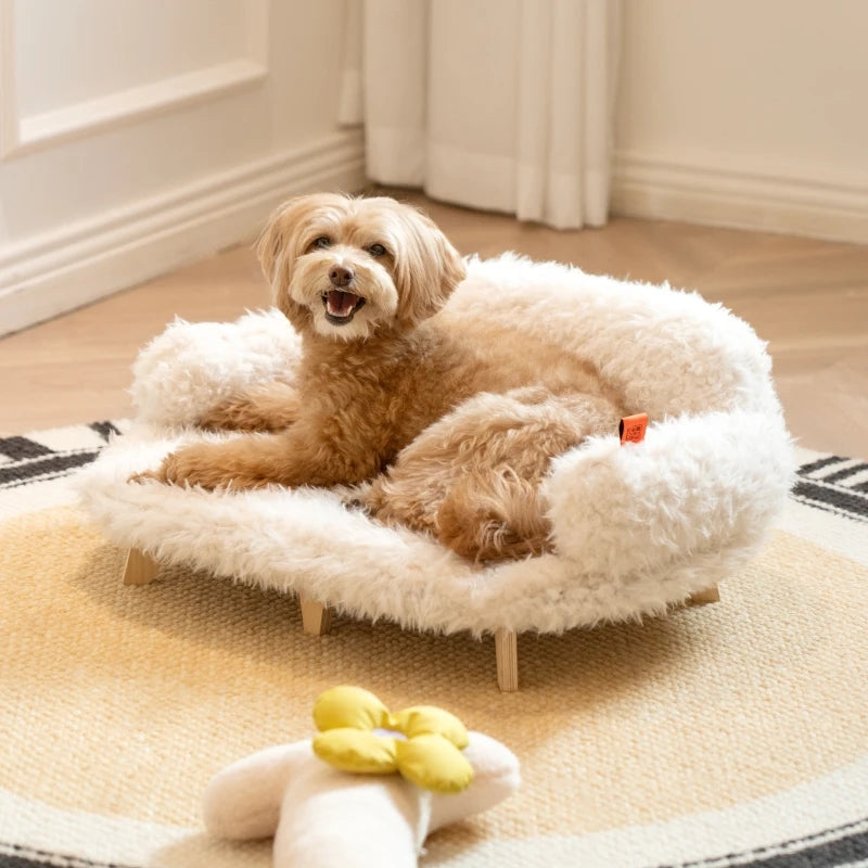 Luxury Wooden Pet Bed for Cats & Dogs