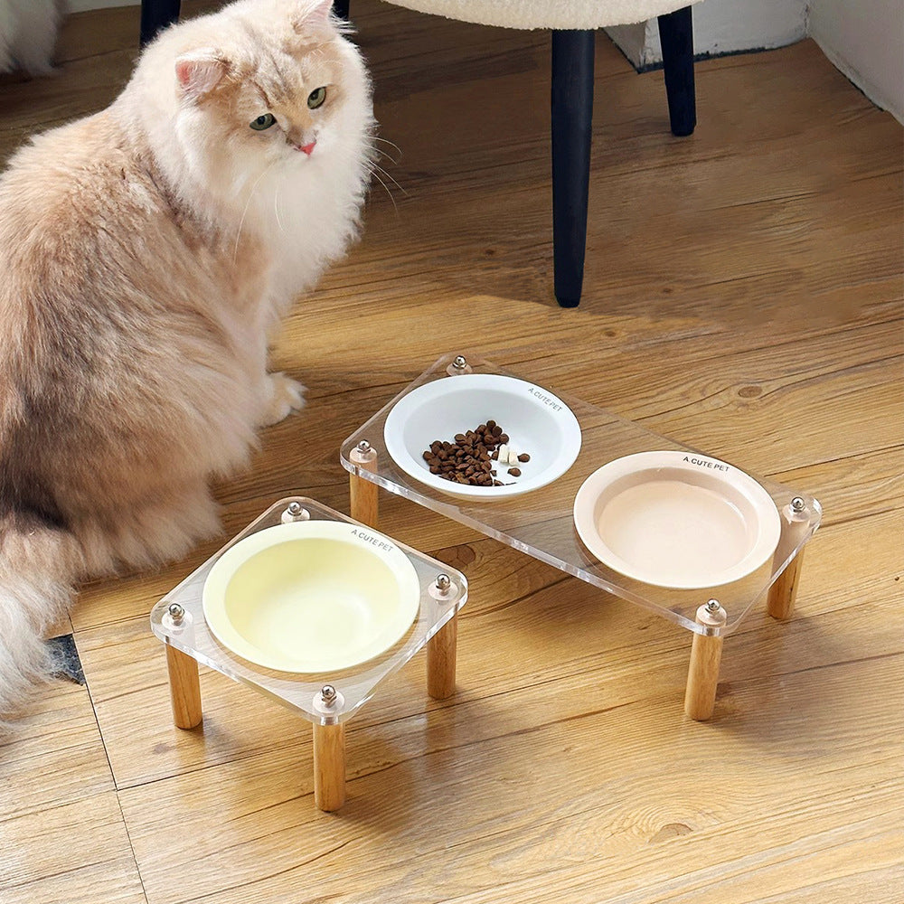 Anti-Tip Elevated Double Pet Bowl