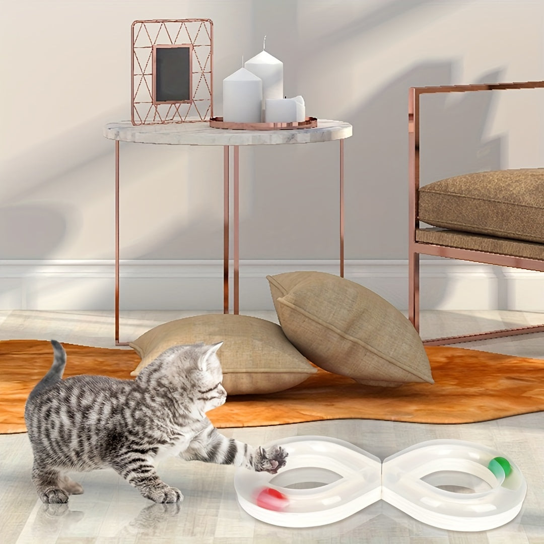 Self-Spinning Cat Track Ball Toy