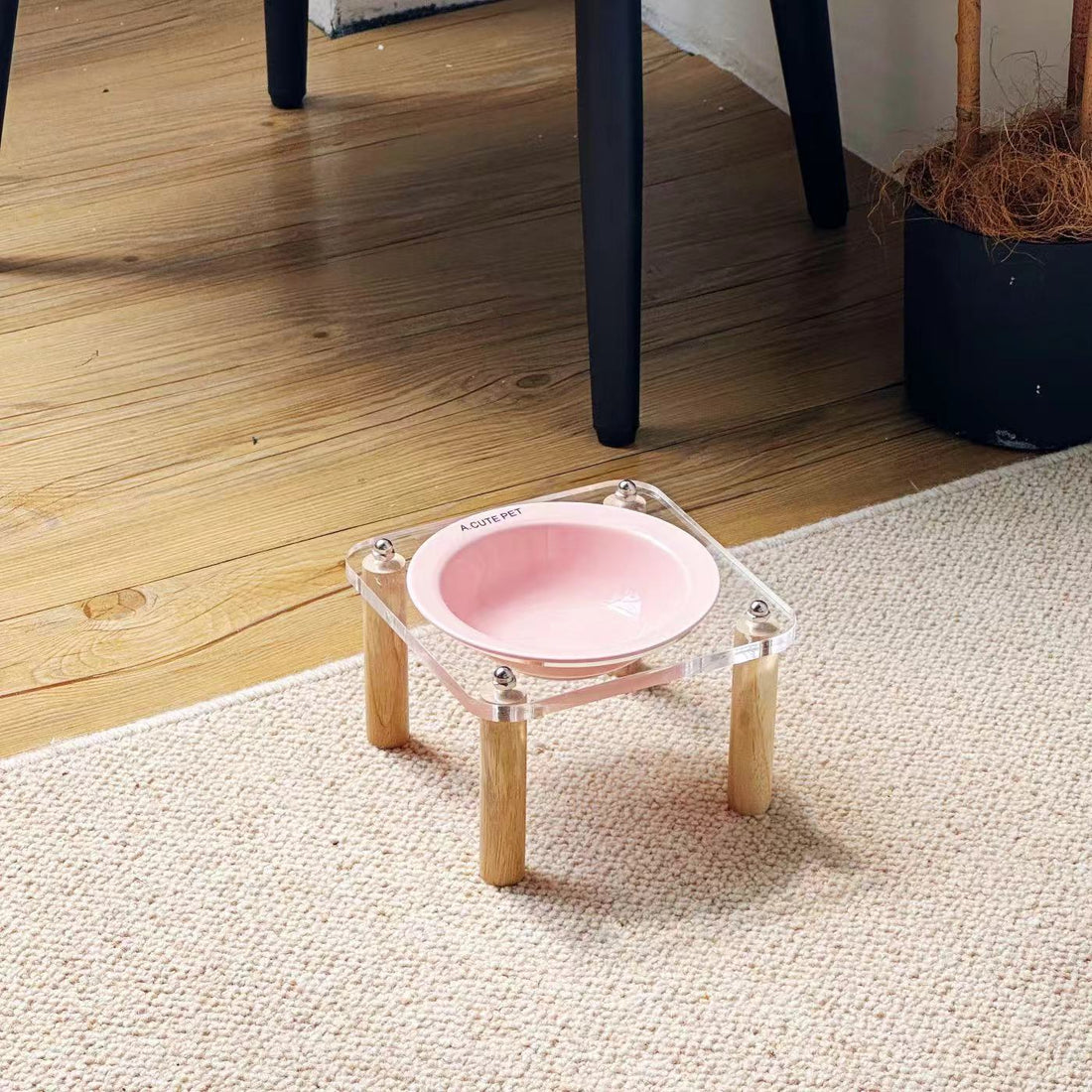 Anti-Tip Elevated Double Pet Bowl