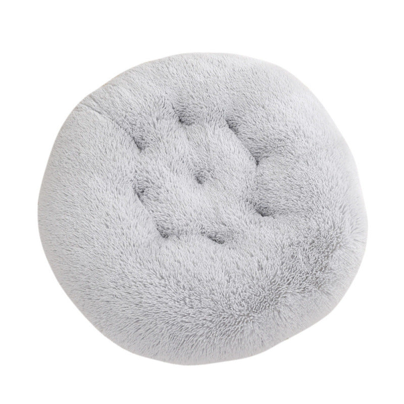 Round Plush Pet Bed for Cats & Dogs