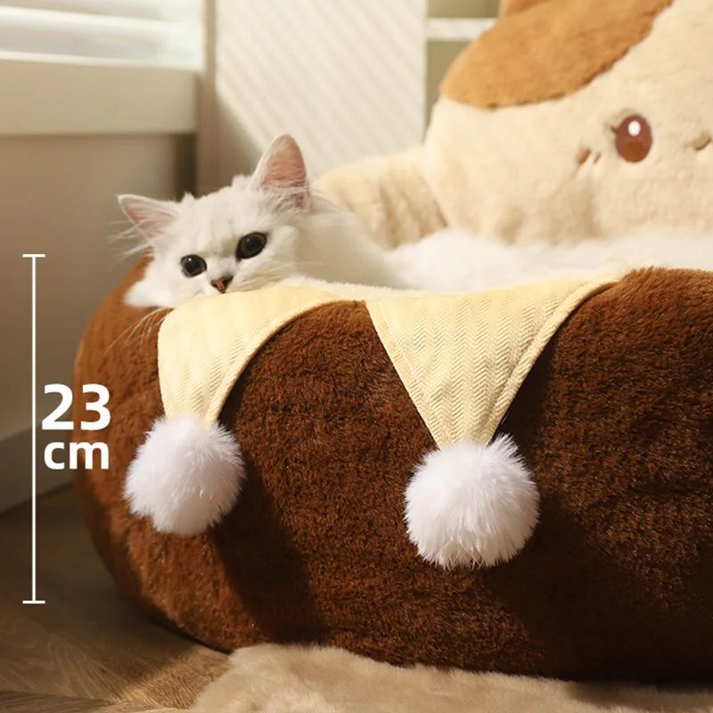Round Winter-Soft Pet Bed for Cats & Dogs
