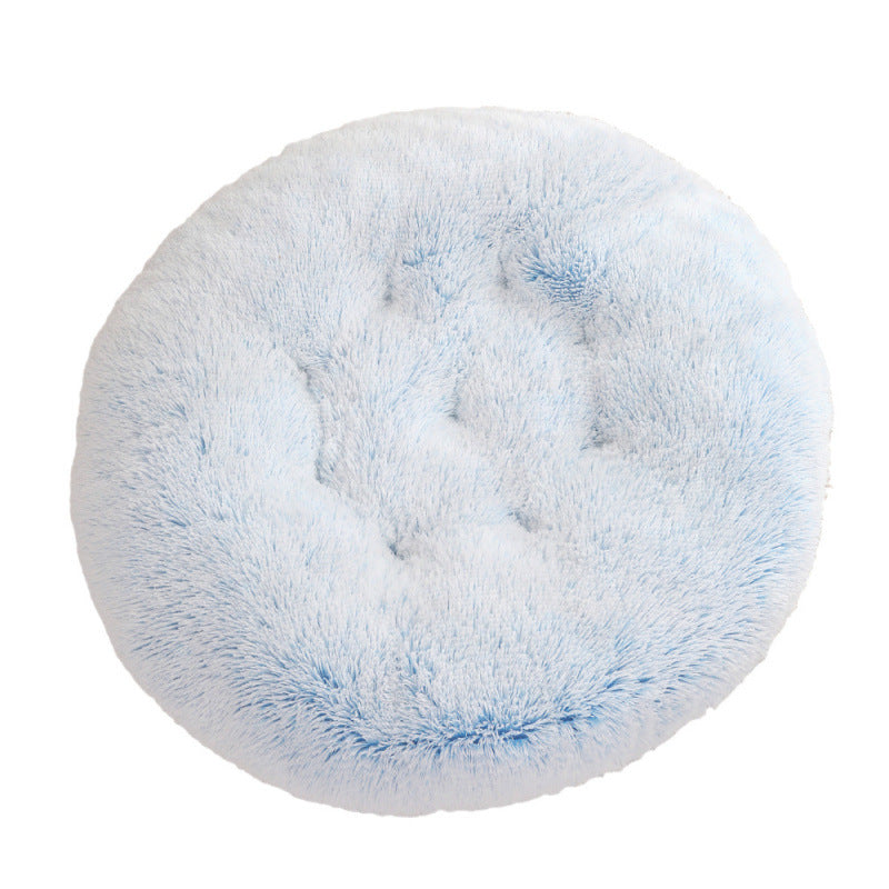 Round Plush Pet Bed for Cats & Dogs