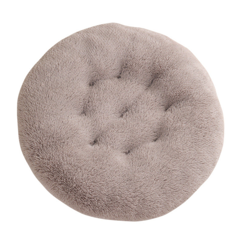 Round Plush Pet Bed for Cats & Dogs
