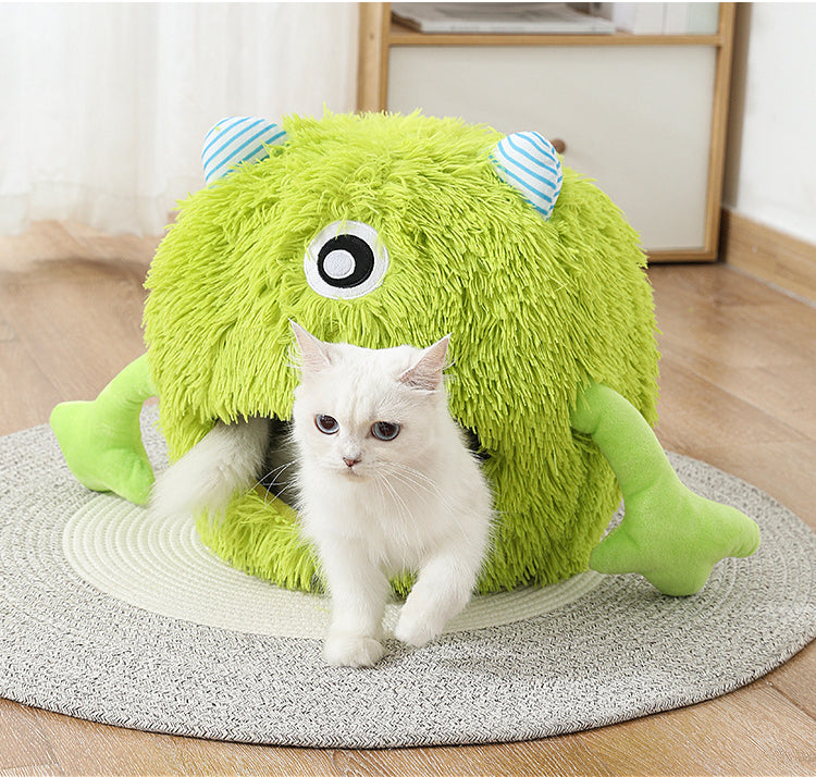 Fluffy Round Cat & Small Dog Bed