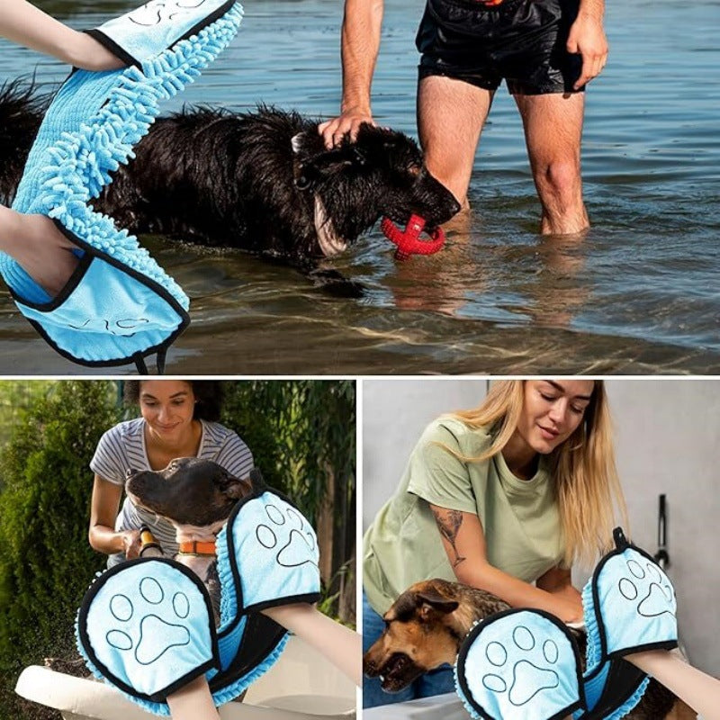Quick-Absorb Pet Bath Towel for Cats & Dogs