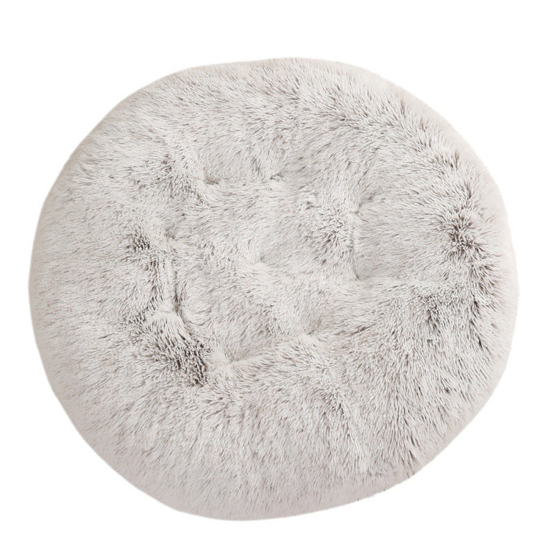 Round Plush Pet Bed for Cats & Dogs