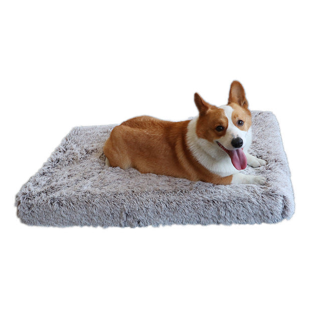 Plush Memory Foam Square Pet Bed