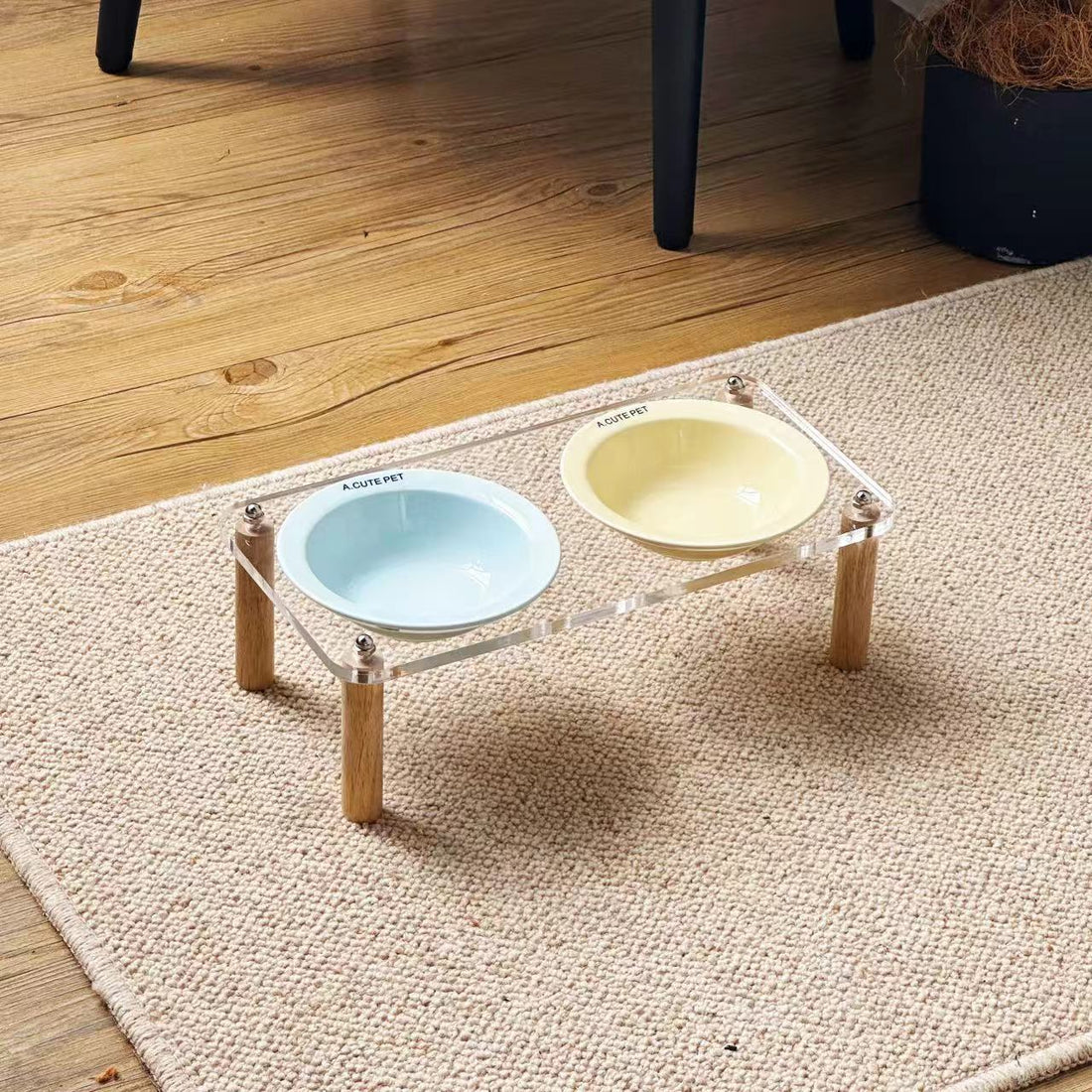 Anti-Tip Elevated Double Pet Bowl